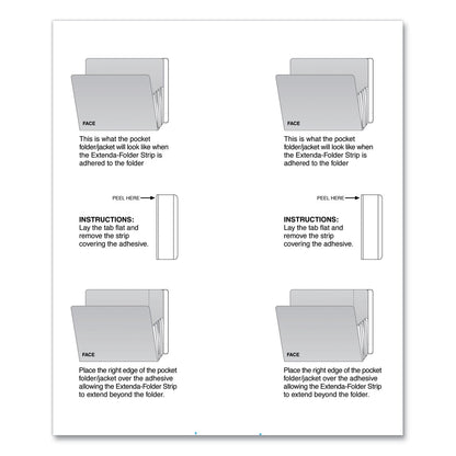 Tabbies File Folder End Tab Converter Extenda Strip, 3.25 x 9.5, White