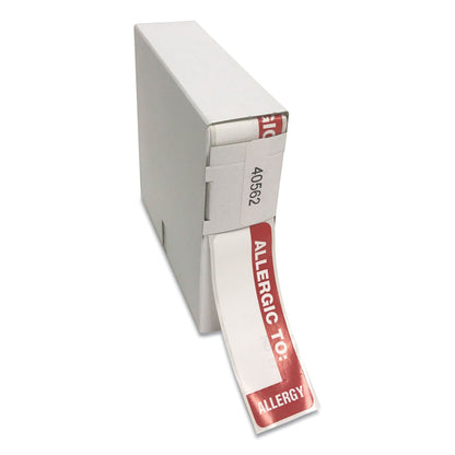 Tabbies Medical Labels, ALLERGIC TO, 1 x 3, White, 500/Roll