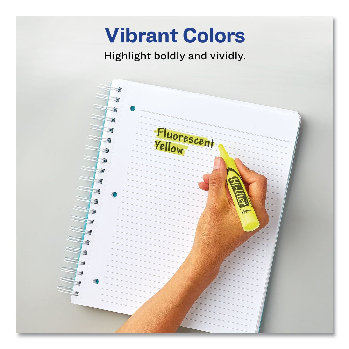 Avery HI-LITER Desk-Style Highlighters, Fluorescent Yellow Ink, Chisel Tip, Yellow/Black Barrel, Dozen