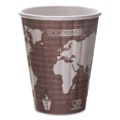 Eco-Products World Art Renewable and Compostable Insulated Hot Cups, PLA, 8 oz, 40/Pack, 20 Packs/Carton