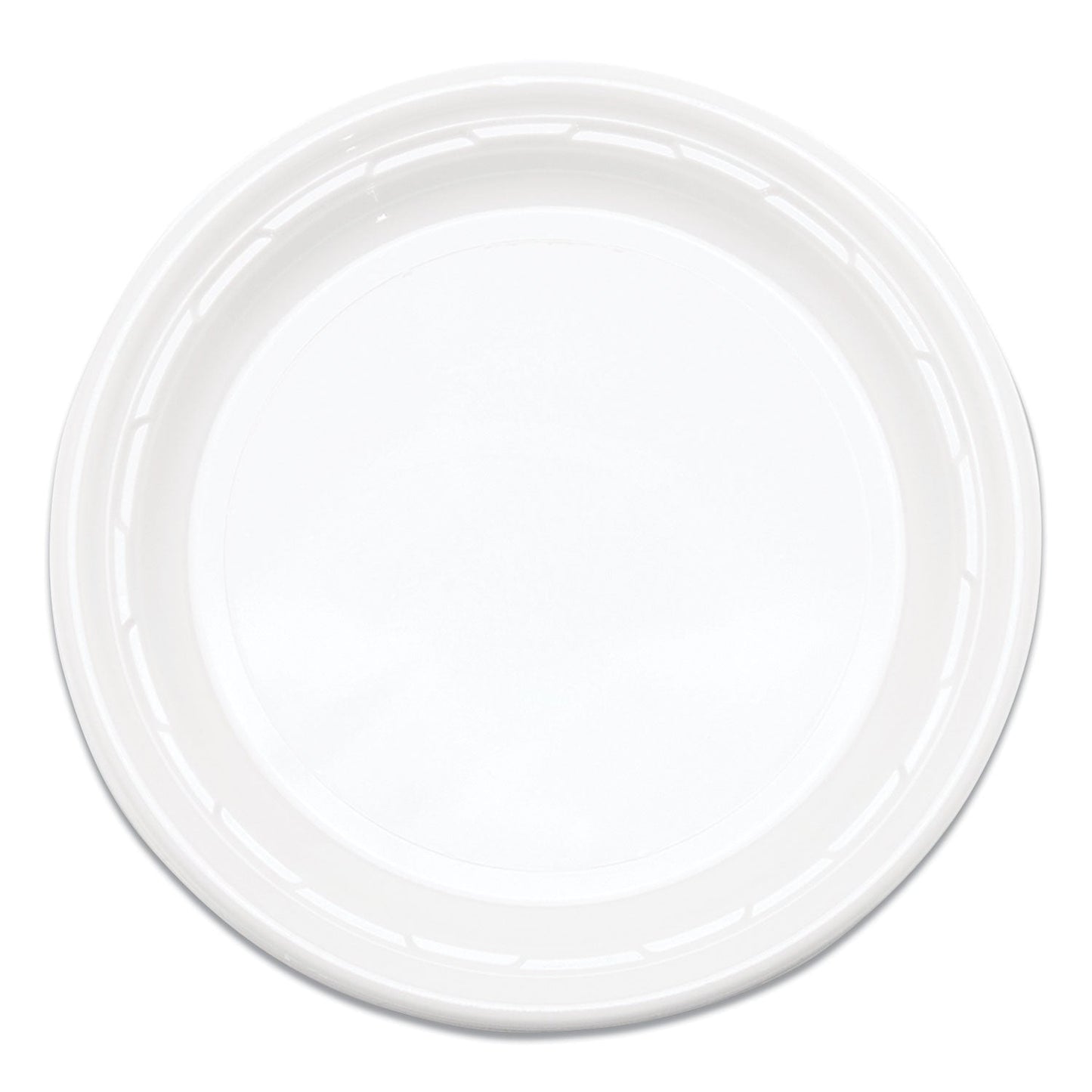 Dart Famous Service Plastic Dinnerware, Plate, 6" dia, White, 125/Pack