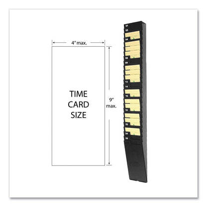 Lathem Time Card Rack for 9" Cards, 25 Pockets, ABS Plastic, Black
