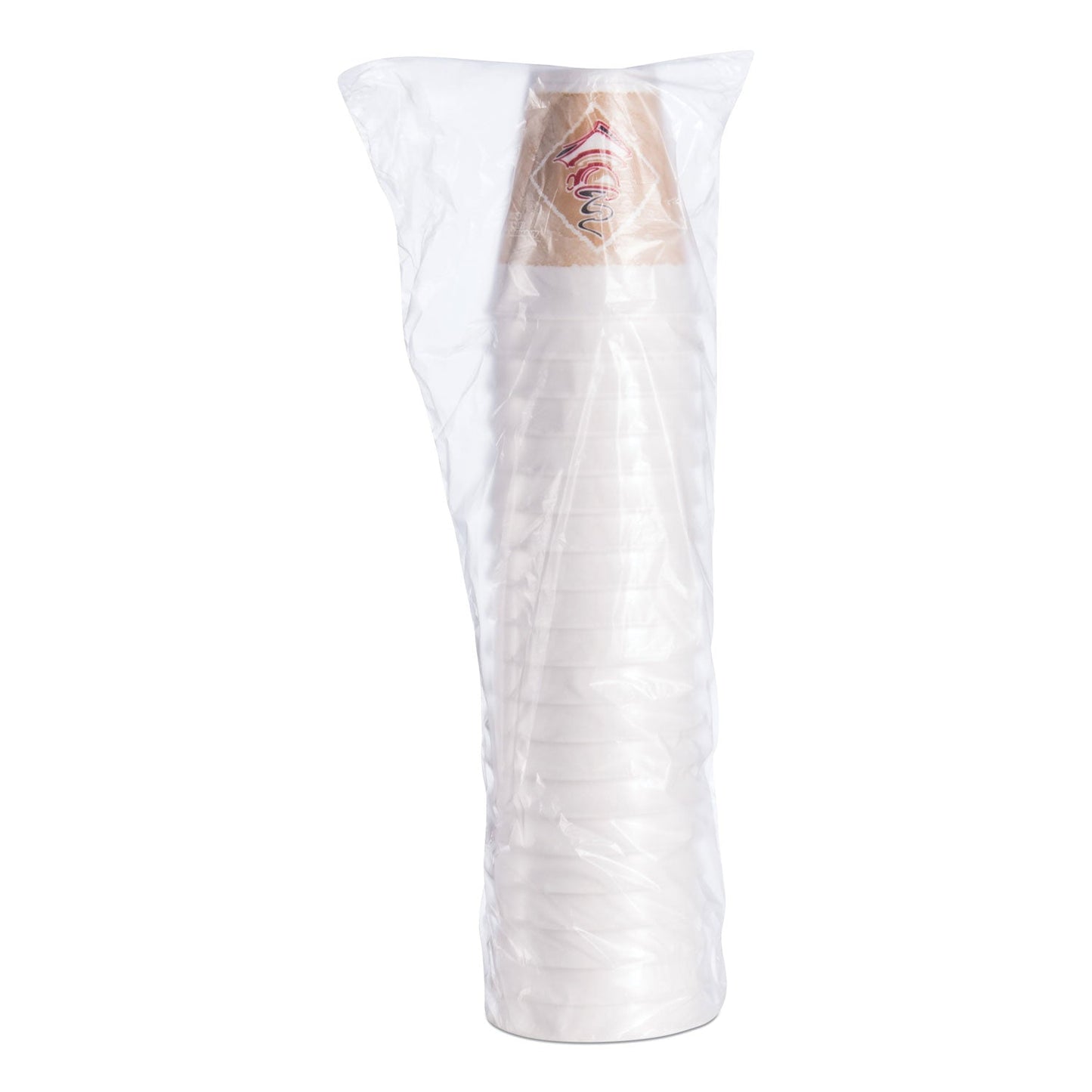 Dart Cafe G Foam Hot/Cold Cups, 12 oz, Brown/Red/White, 1,000/Carton