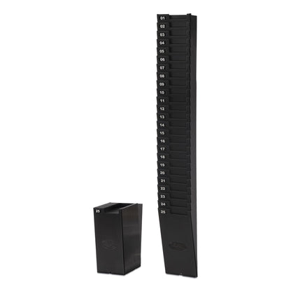 Lathem Time Card Rack for 7" Cards, 25 Pockets, ABS Plastic, Black