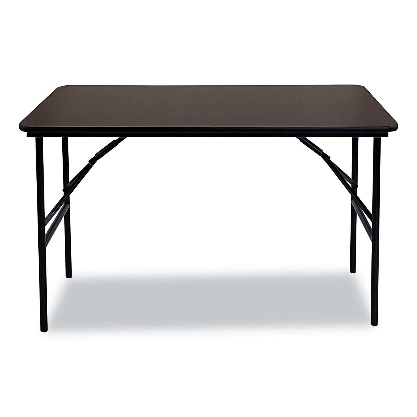 Iceberg OfficeWorks Classic Wood-Laminate Folding Table, Straight Legs, Rectangular, 48w x 24d x 29h, Walnut