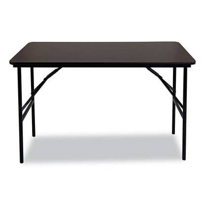 Iceberg OfficeWorks Classic Wood-Laminate Folding Table, Straight Legs, Rectangular, 48w x 24d x 29h, Walnut