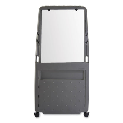 Iceberg Ingenuity Presentation Flipchart Easel with Dry Erase Surface, Resin Surface Frame, 33 x 28 x 73, Charcoal