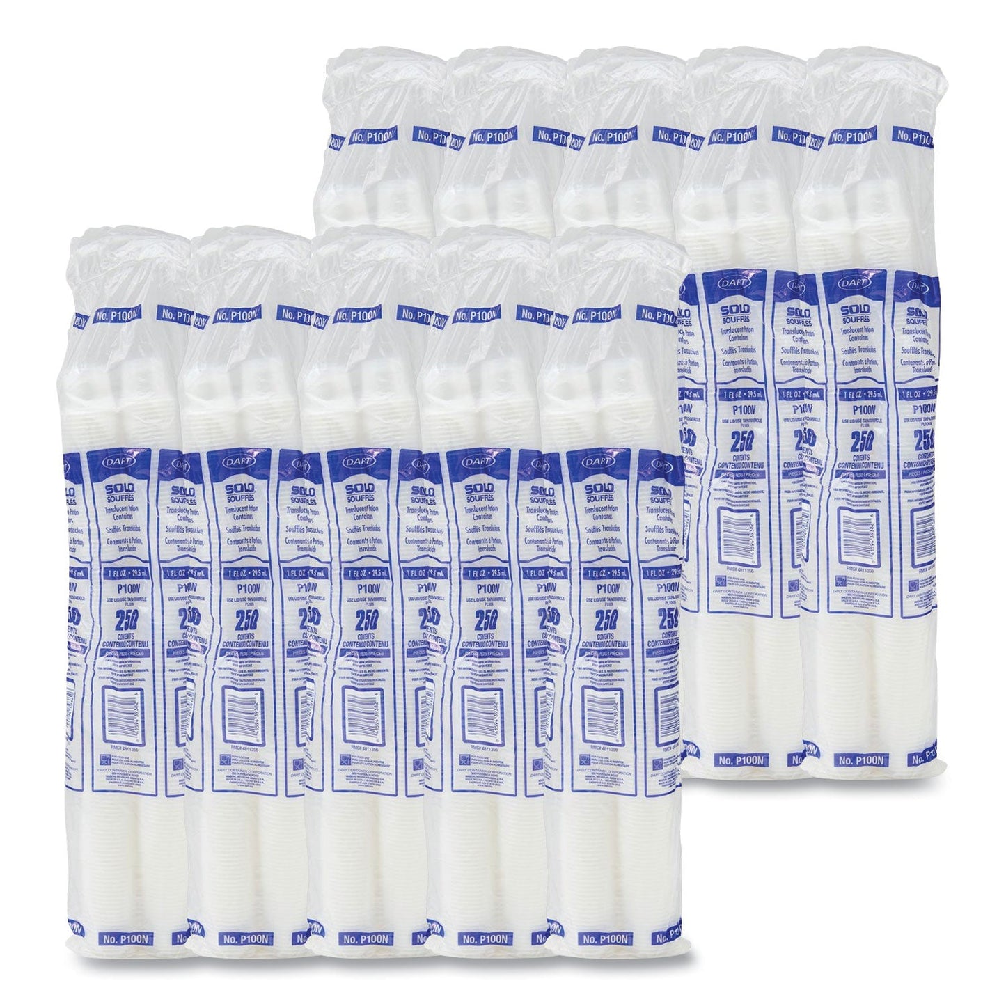 Dart Polystyrene Portion Cups, 1 oz, Translucent, 2,500/Carton