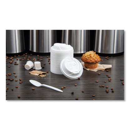 Dart Optima Reclosable Lid, Fits 12 oz to 24 oz Foam Cups, White, 100/Pack