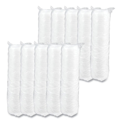 Dart Optima Reclosable Lid, Fits 12 oz to 24 oz Foam Cups, White, 100 Pack, 10 Packs/Carton