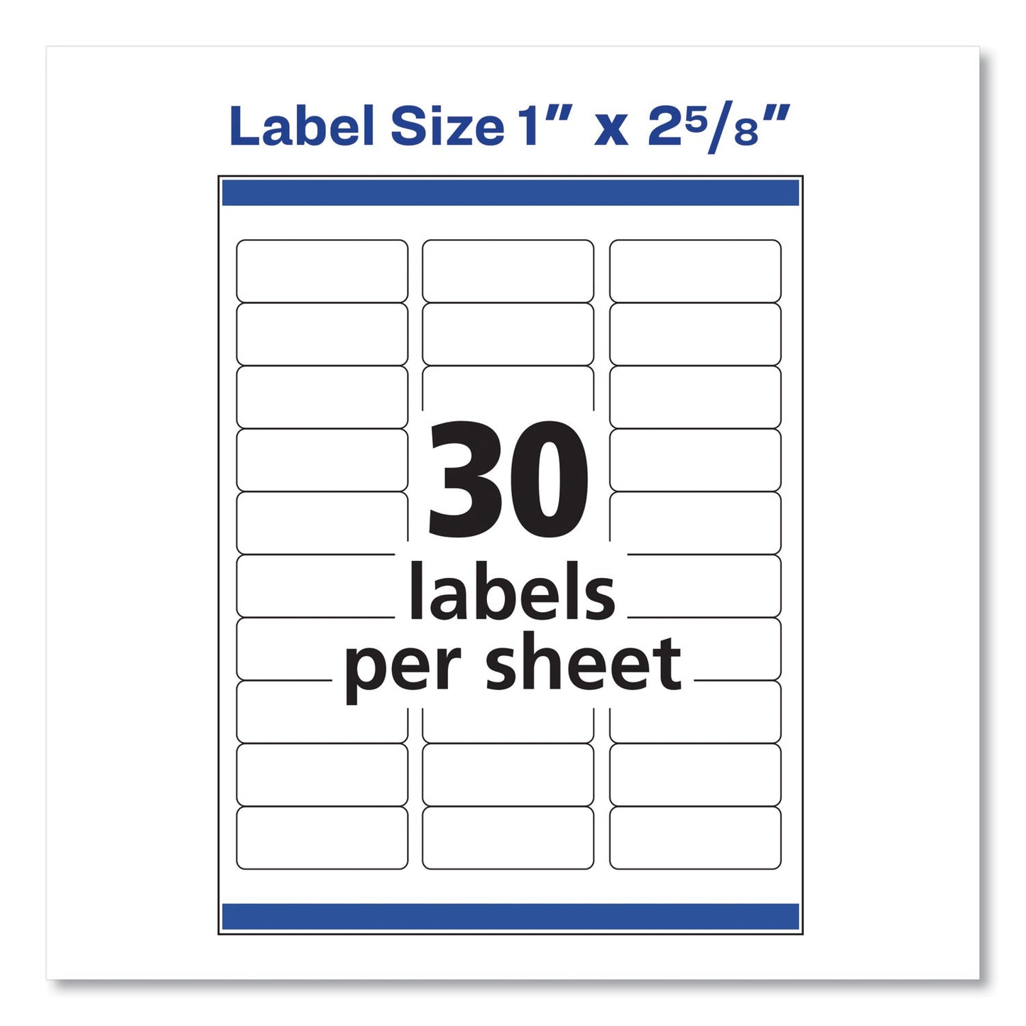 Avery Easy Peel White Address Labels w/ Sure Feed Technology, Laser Printers, 1 x 2.63, White, 30/Sheet, 250 Sheets/Pack