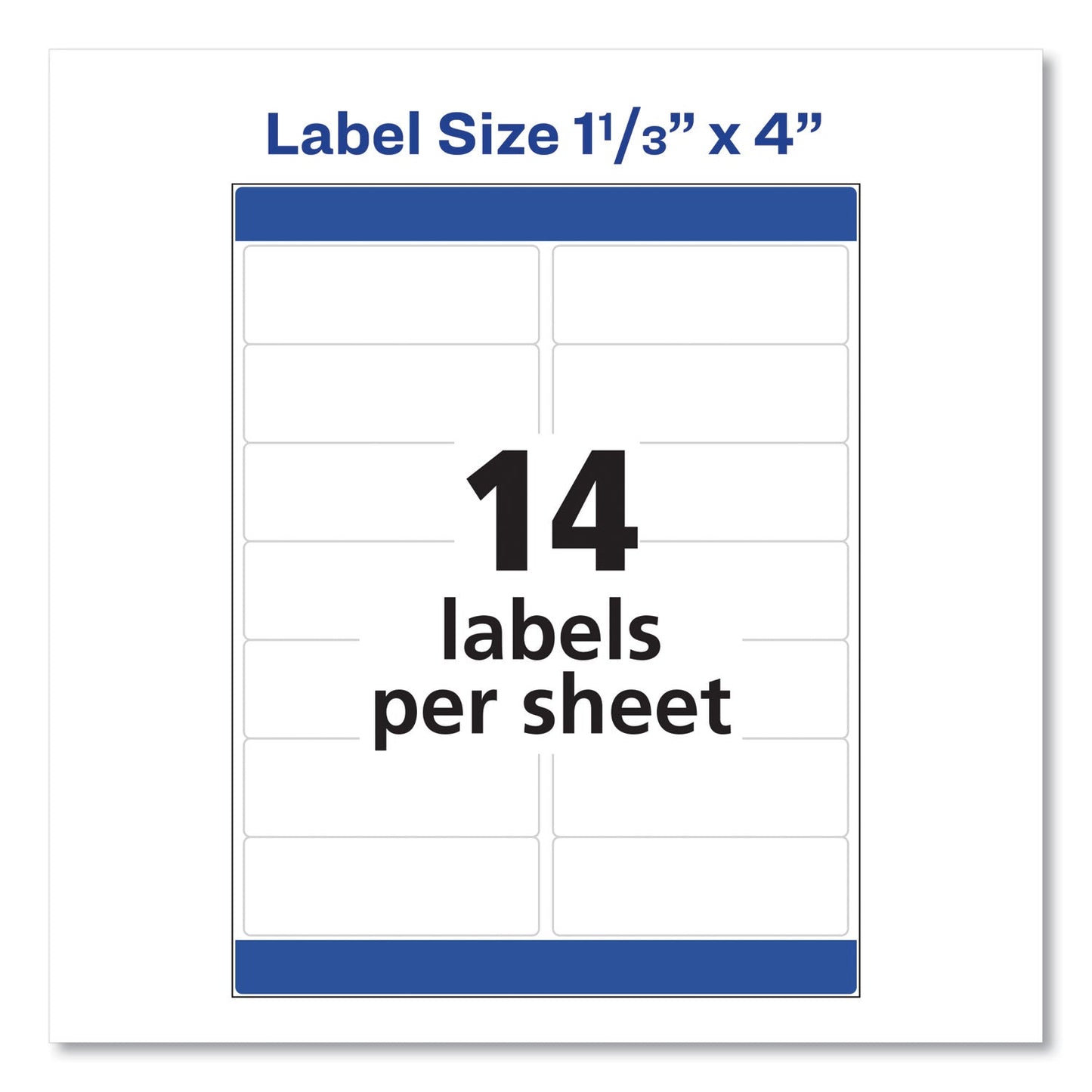 Avery Easy Peel White Address Labels w/ Sure Feed Technology, Inkjet Printers, 1.33 x 4, White, 14/Sheet, 25 Sheets/Pack