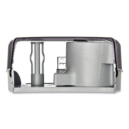 San Jamar VersaTwin Tissue Dispenser, Classic, 8 x 5.75 x 12.75, Transparent Black Pearl