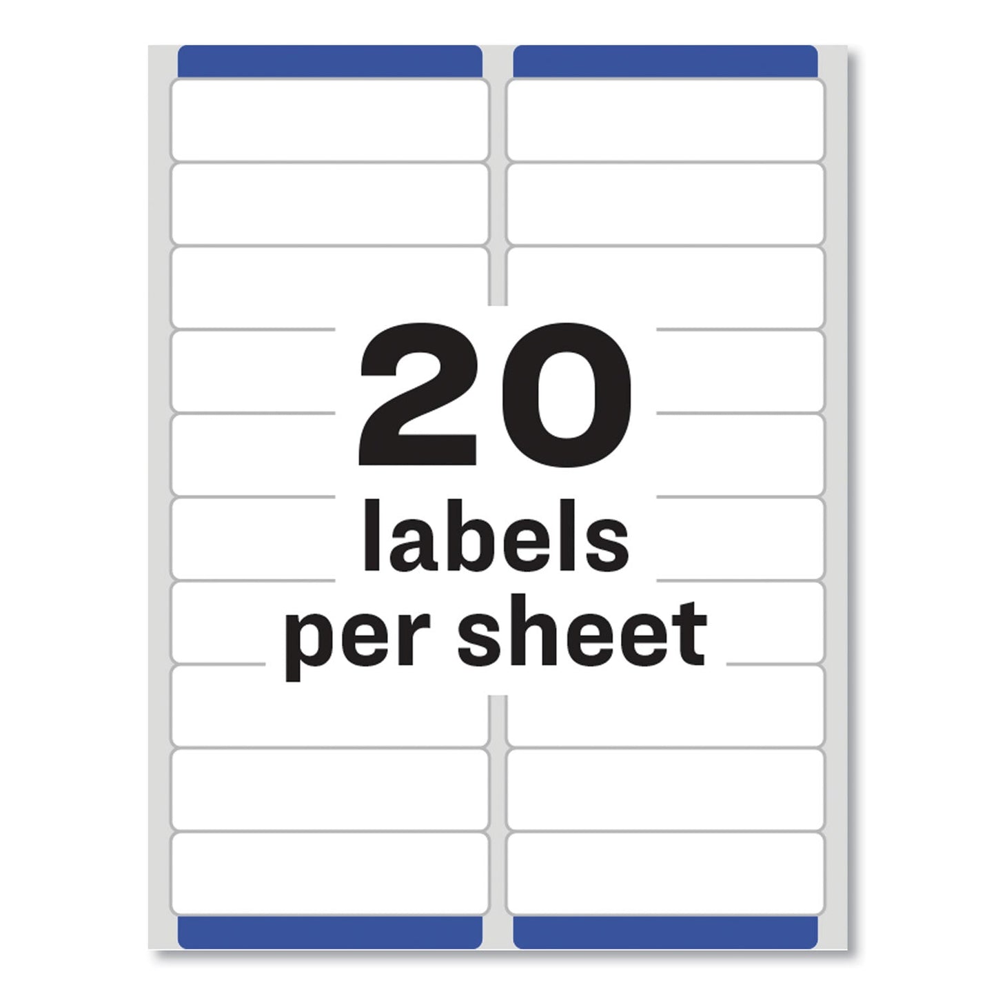 Avery Easy Peel White Address Labels w/ Sure Feed Technology, Inkjet Printers, 1 x 4, White, 20/Sheet, 100 Sheets/Box