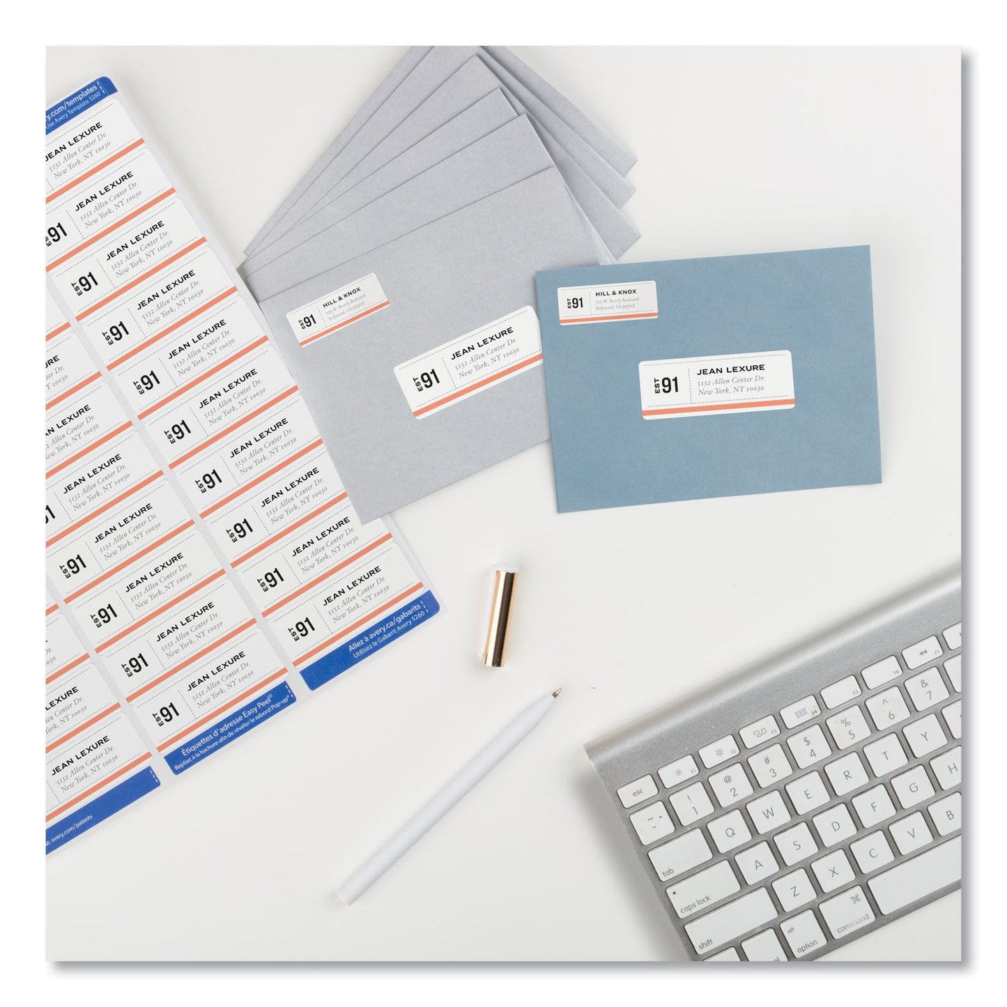 Avery Easy Peel White Address Labels w/ Sure Feed Technology, Laser Printers, 1 x 2.63, White, 30/Sheet, 25 Sheets/Pack