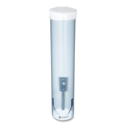 San Jamar Adjustable Frosted Water Cup Dispenser, For 4 oz to 10 oz Cups, Blue