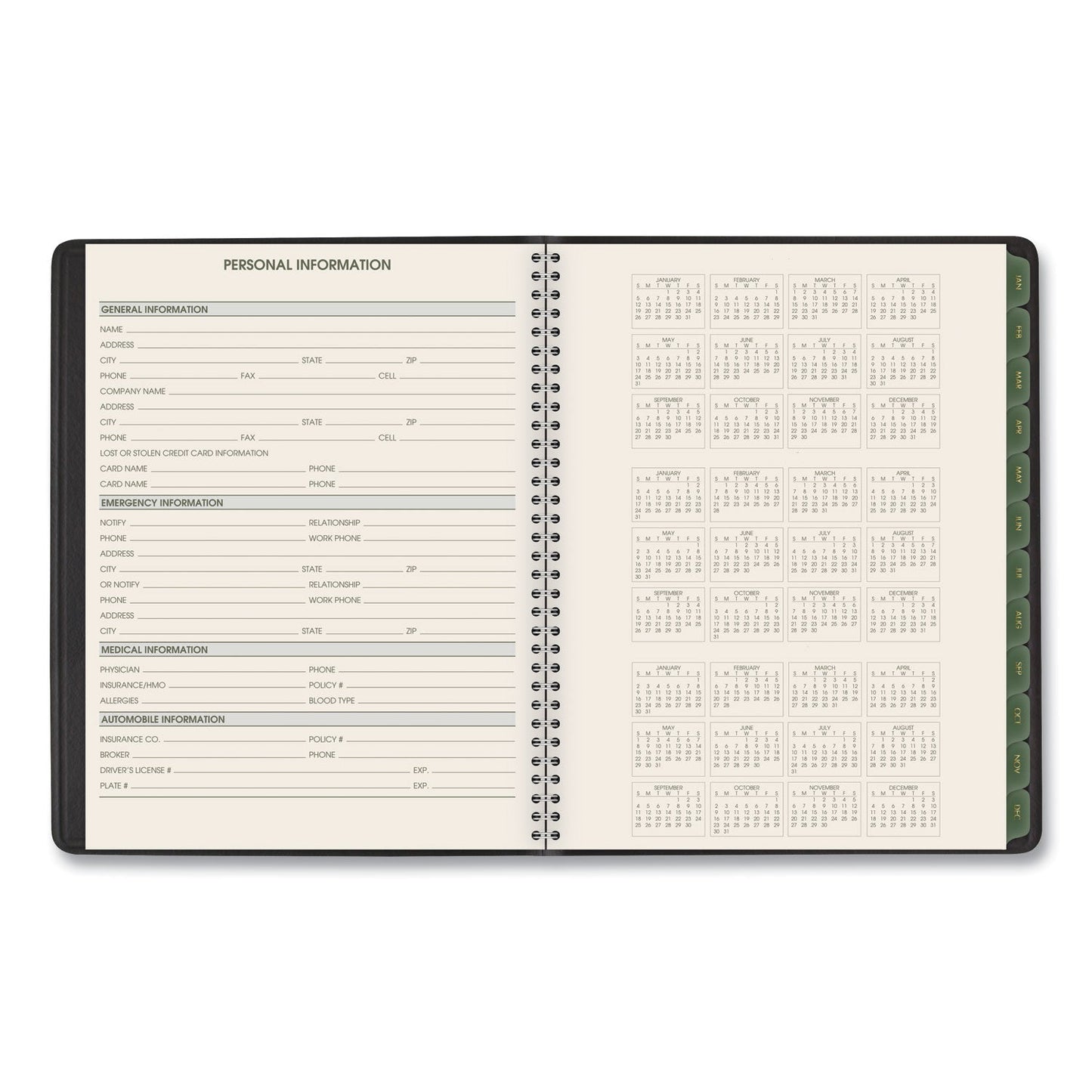 AT-A-GLANCE Recycled Weekly Vertical-Column Format Appointment Book, 8.75 x 7, Black Cover, 12-Month (Jan to Dec): 2023