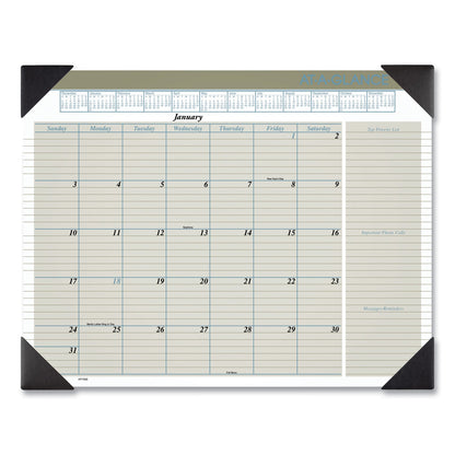 AT-A-GLANCE Executive Monthly Desk Pad Calendar, 22 x 17, White Sheets, Black Corners, 12-Month (Jan to Dec): 2023