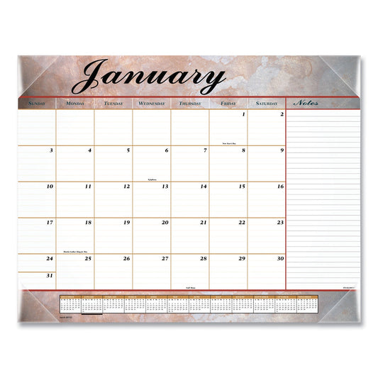 AT-A-GLANCE Marbled Desk Pad, Marbled Artwork, 22 x 17, White/Multicolor Sheets, Clear Corners, 12-Month (Jan to Dec): 2023