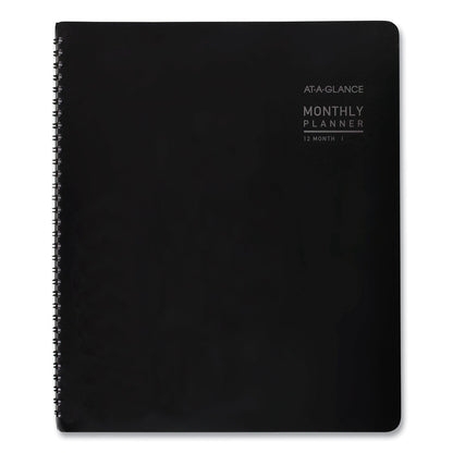 AT-A-GLANCE Contemporary Monthly Planner, Premium Paper, 11 x 9, Black Cover, 12-Month (Jan to Dec): 2023