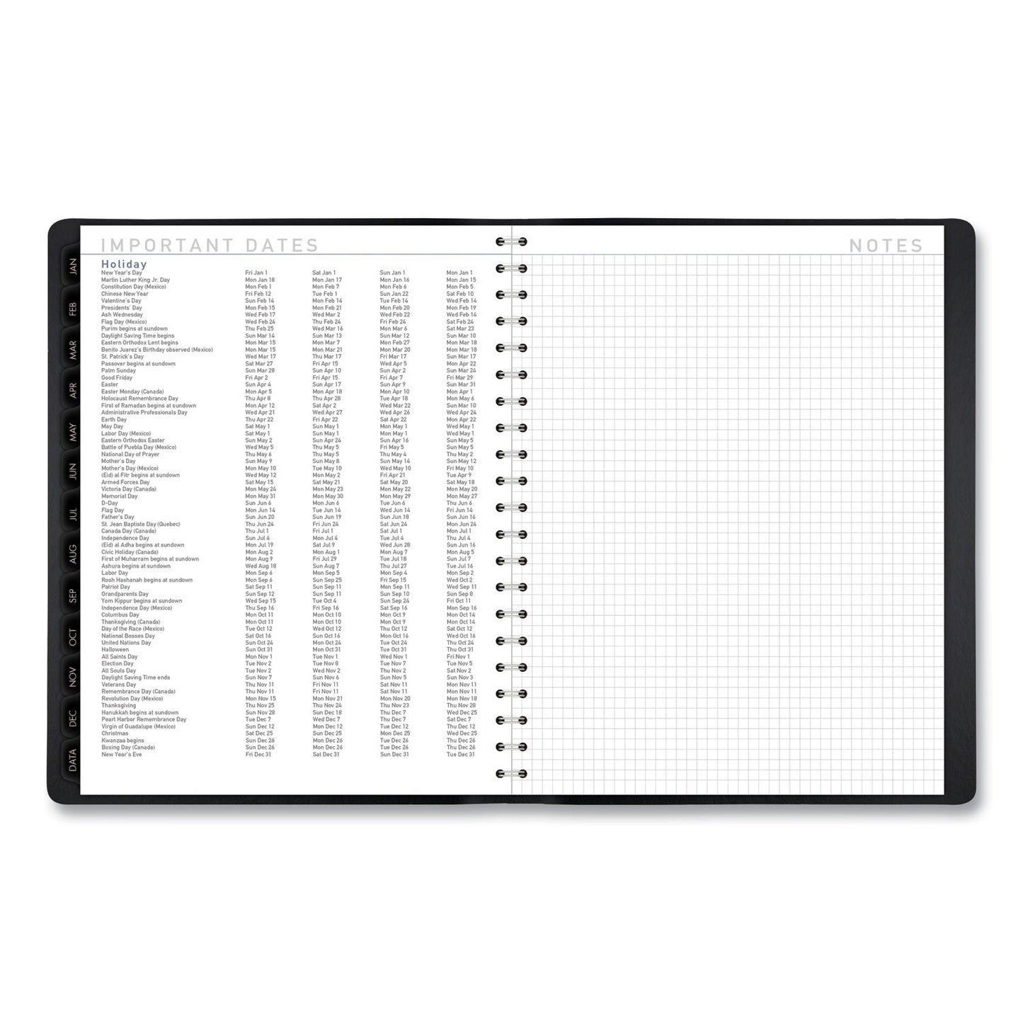 AT-A-GLANCE Contemporary Weekly/Monthly Planner, Vertical-Column Format, 11 x 8.25, Black Cover, 12-Month (Jan to Dec): 2023