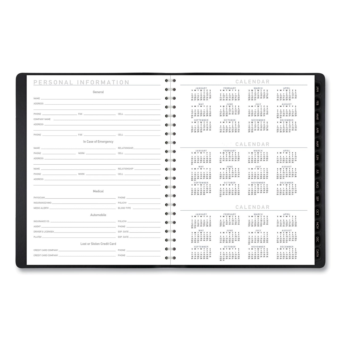 AT-A-GLANCE Contemporary Weekly/Monthly Planner, Vertical-Column Format, 11 x 8.25, Black Cover, 12-Month (Jan to Dec): 2023