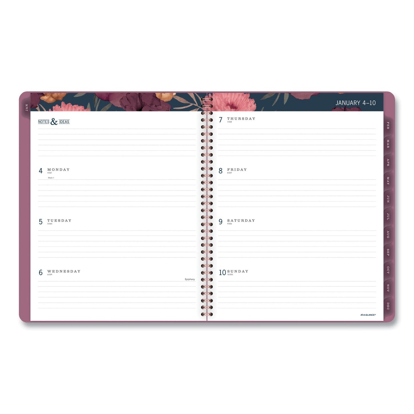 AT-A-GLANCE Dark Romance Weekly/Monthly Planner, Dark Romance Floral Artwork, 11 x 8.5, Multicolor Cover, 13-Month (Jan-Jan): 2023-2024