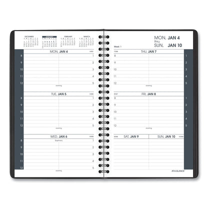 AT-A-GLANCE Weekly Block Format Appointment Book Ruled for Hourly Appointments, 8.5 x 5.5, Smooth Black Cover, 12-Month(Jan to Dec): 2023