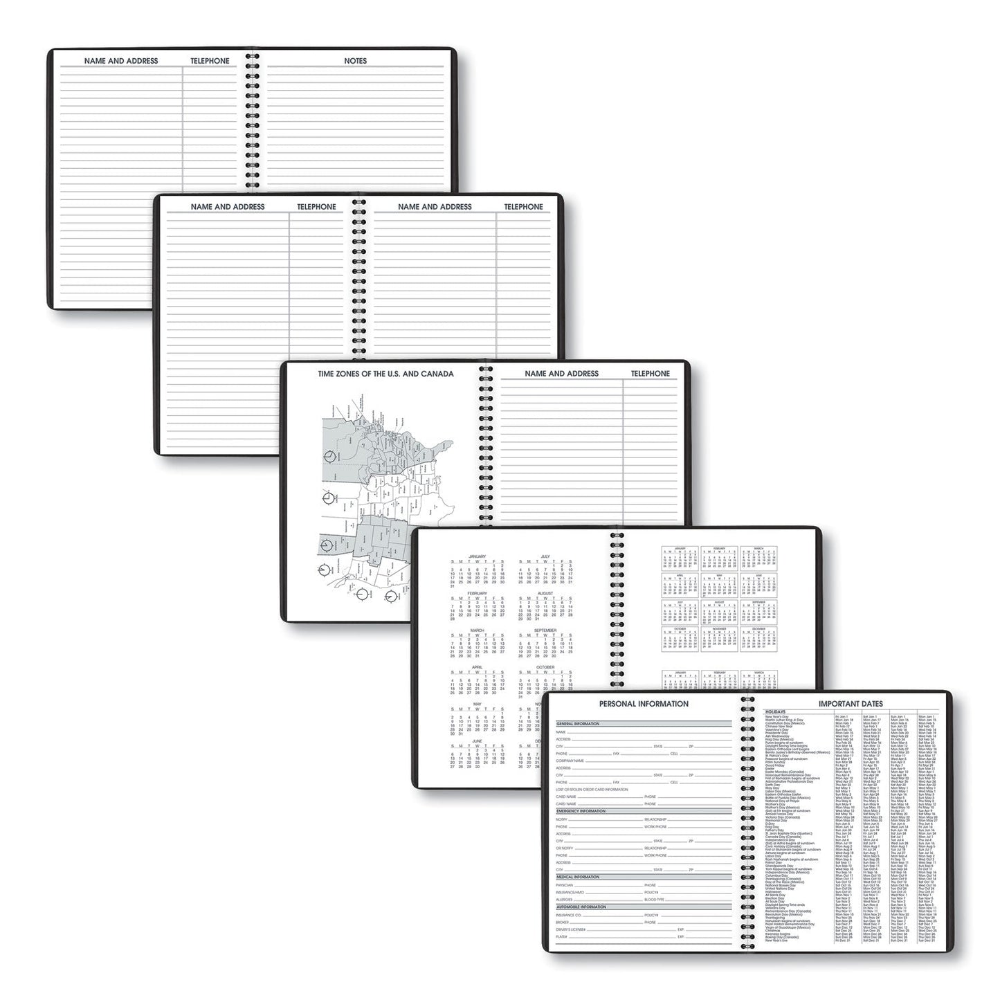AT-A-GLANCE Weekly Planner Ruled for Open Scheduling, 8.75 x 6.75, Black Cover, 12-Month (Jan to Dec): 2023