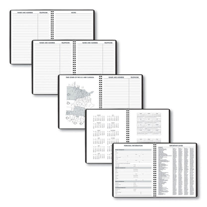 AT-A-GLANCE Weekly Planner Ruled for Open Scheduling, 8.75 x 6.75, Black Cover, 12-Month (Jan to Dec): 2023