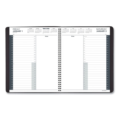 AT-A-GLANCE 24-Hour Daily Appointment Book, 11 x 8.5, Black Cover, 12-Month (Jan to Dec): 2023