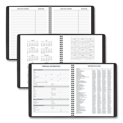 AT-A-GLANCE Weekly Vertical-Column Appointment Book Ruled for Hourly Appointments, 8.75 x 7, Black Cover, 13-Month (Jan-Jan): 2023-2024