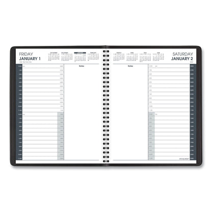 AT-A-GLANCE 24-Hour Daily Appointment Book, 8.75 x 7, Black Cover, 12-Month (Jan to Dec): 2023