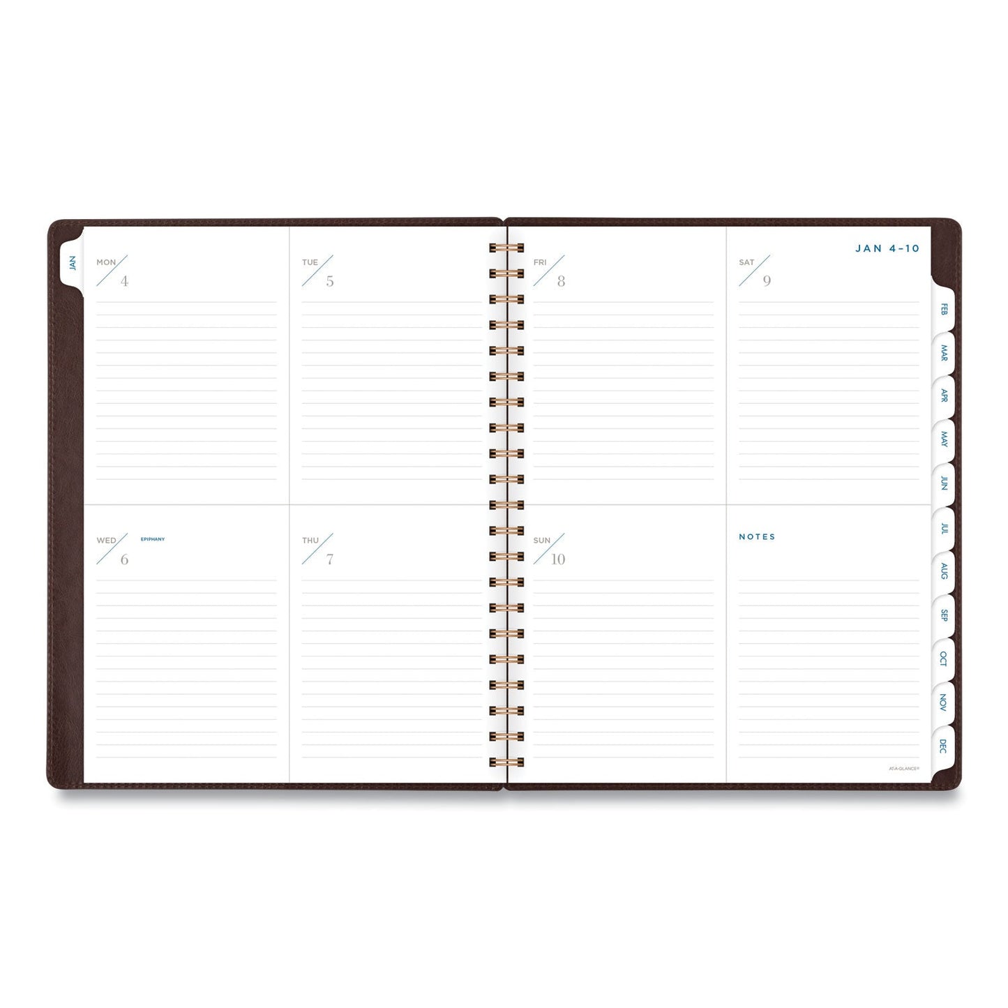 AT-A-GLANCE Signature Collection Distressed Brown Weekly Monthly Planner, 11 x 8.5, Brown Cover, 13-Month (Jan to Jan): 2023 to 2024