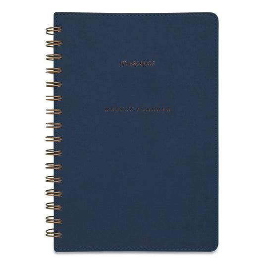 AT-A-GLANCE Signature Collection Firenze Navy Weekly/Monthly Planner, 8.5 x 5.5, Navy Cover, 13-Month (Jan to Jan): 2023 to 2024