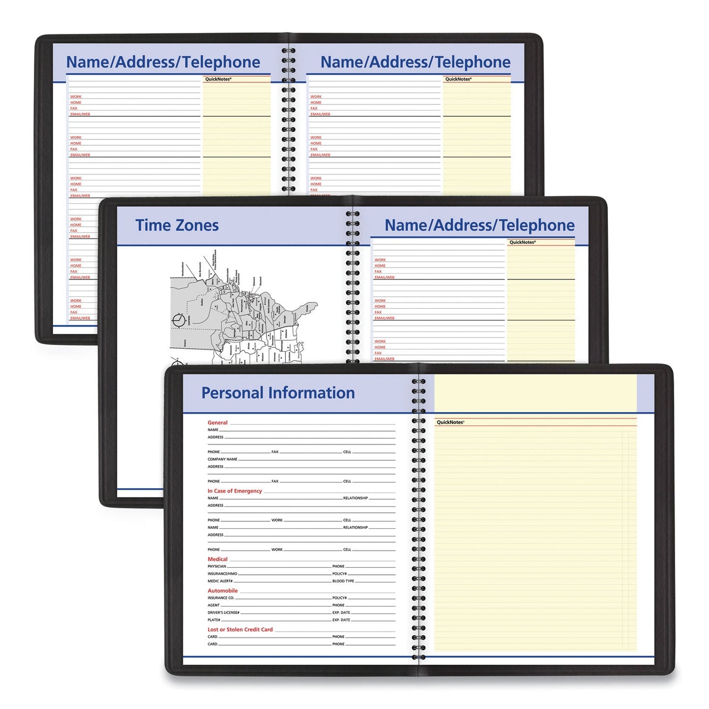 AT-A-GLANCE QuickNotes Weekly Block Format Appointment Book, 10 x 8, Black Cover, 12-Month (Jan to Dec): 2023
