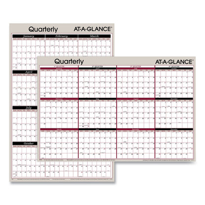 AT-A-GLANCE Vertical/Horizontal Erasable Quarterly/Monthly Wall Planner, 24 x 36, White/Black/Red Sheets, 12-Month (Jan to Dec): 2023