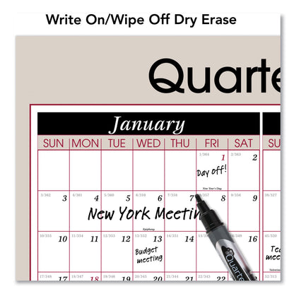AT-A-GLANCE Vertical/Horizontal Erasable Quarterly/Monthly Wall Planner, 24 x 36, White/Black/Red Sheets, 12-Month (Jan to Dec): 2023