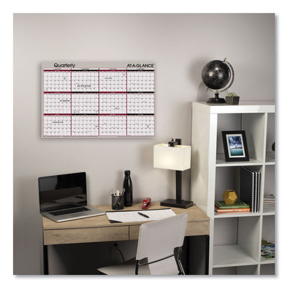 AT-A-GLANCE Vertical/Horizontal Erasable Quarterly/Monthly Wall Planner, 24 x 36, White/Black/Red Sheets, 12-Month (Jan to Dec): 2023