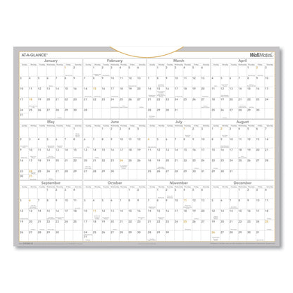 AT-A-GLANCE WallMates Self-Adhesive Dry Erase Yearly Planning Surfaces, 24 x 18, White/Gray/Orange Sheets, 12-Month (Jan to Dec): 2023