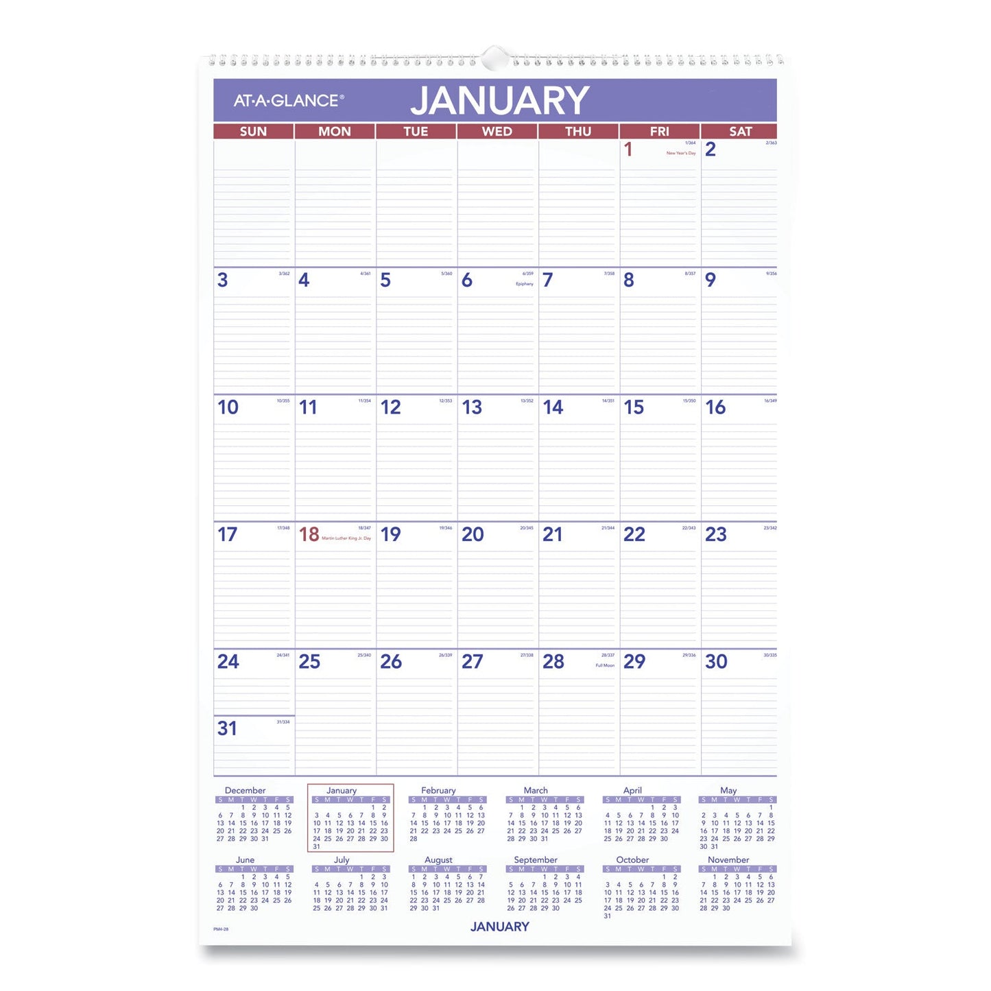 AT-A-GLANCE Monthly Wall Calendar with Ruled Daily Blocks, 20 x 30, White Sheets, 12-Month (Jan to Dec): 2023
