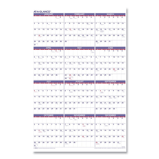 AT-A-GLANCE Yearly Wall Calendar, 24 x 36, White Sheets, 12-Month (Jan to Dec): 2023