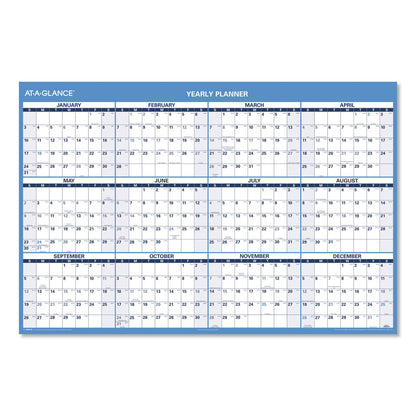 AT-A-GLANCE Horizontal Reversible/Erasable Wall Planner, 48 x 32, White/Blue Sheets, 12-Month (Jan to Dec): 2023