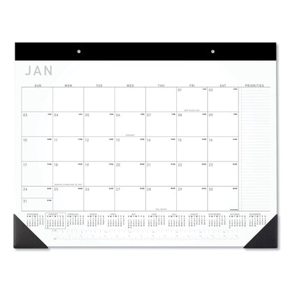 AT-A-GLANCE Contemporary Monthly Desk Pad, 22 x 17, White Sheets, Black Binding/Corners,12-Month (Jan to Dec): 2023