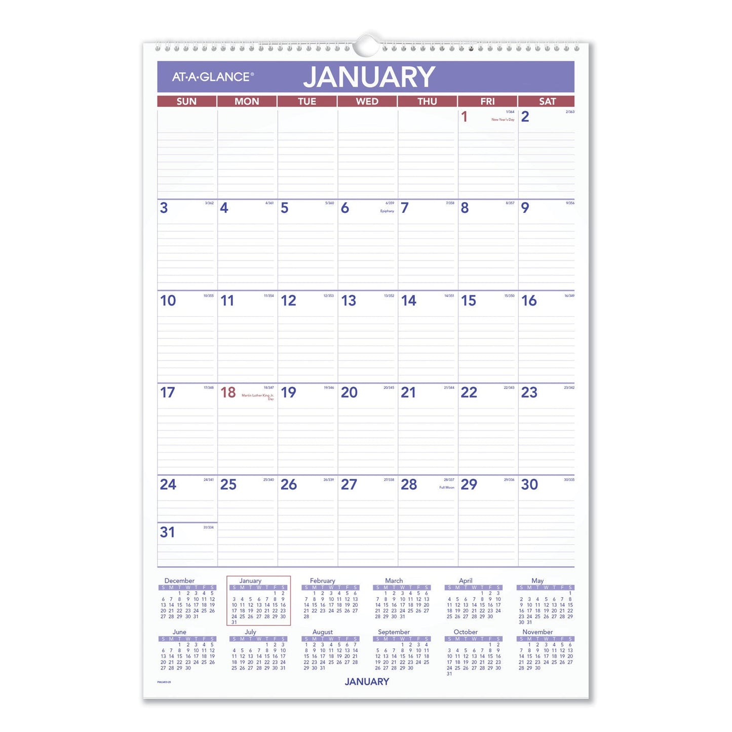 AT-A-GLANCE Erasable Wall Calendar, 15.5 x 22.75, White Sheets, 12-Month (Jan to Dec): 2023