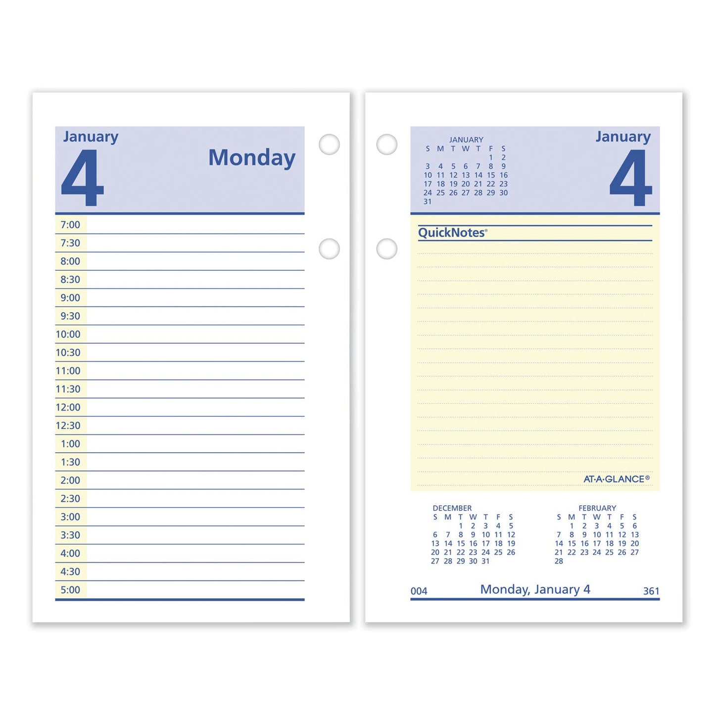 AT-A-GLANCE QuickNotes Desk Calendar Refill, 3.5 x 6, White Sheets, 2023