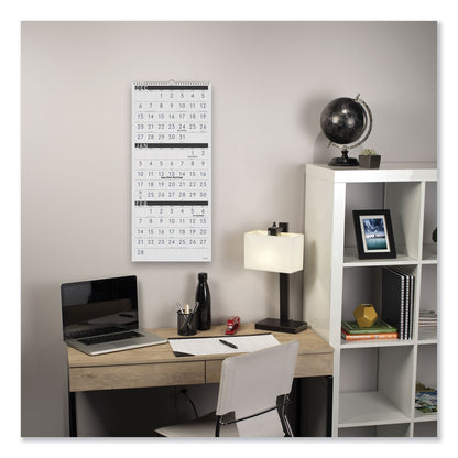 AT-A-GLANCE Three-Month Reference Wall Calendar, Contemporary Artwork/Formatting, 12 x 27, White Sheets, 15-Month (Dec-Feb): 2022 to 2024