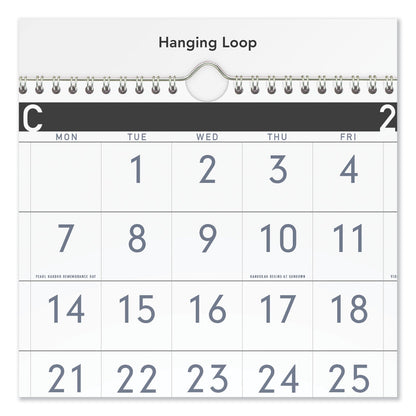 AT-A-GLANCE Three-Month Reference Wall Calendar, Contemporary Artwork/Formatting, 12 x 27, White Sheets, 15-Month (Dec-Feb): 2022 to 2024