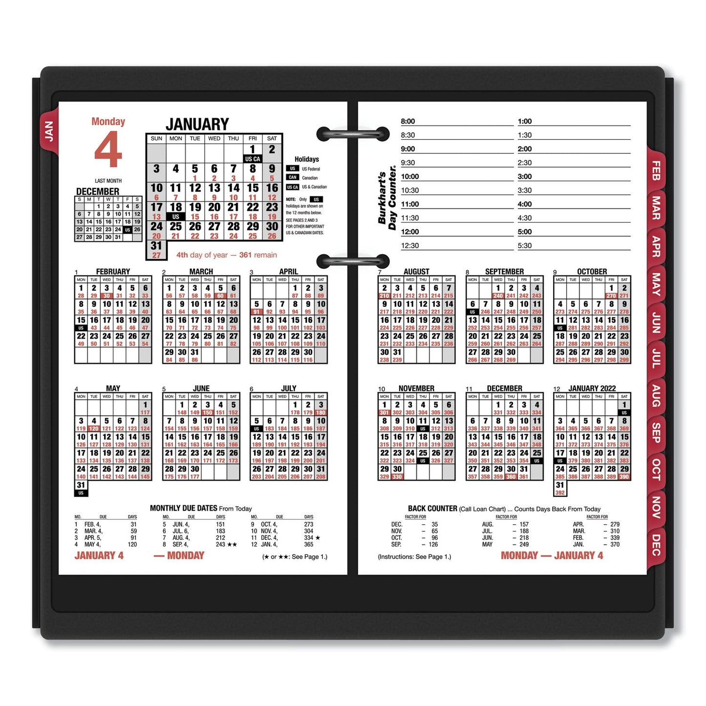 AT-A-GLANCE Burkhart's Day Counter Desk Calendar Refill, 4.5 x 7.38, White Sheets, 2023