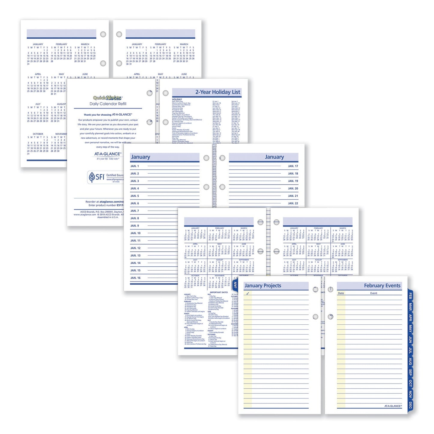 AT-A-GLANCE QuickNotes Desk Calendar Refill, 3.5 x 6, White Sheets, 2023